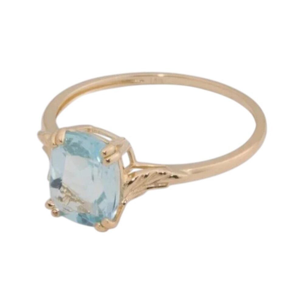 GEMOLIO 14kt Gold Blue Topaz Ring